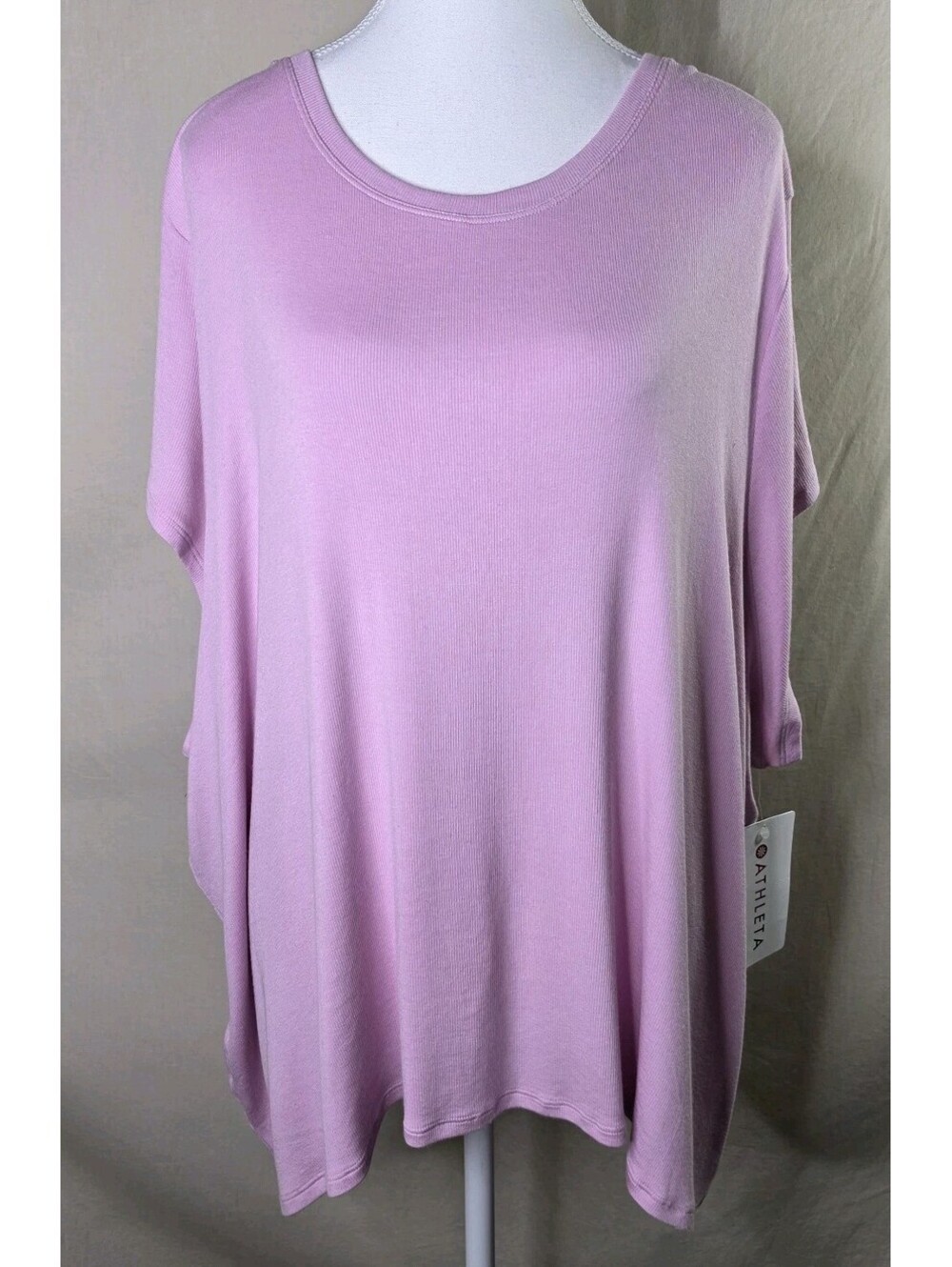 Athleta With Ease Rib Tee 3X Lilac Modal Lightweight NWT $49